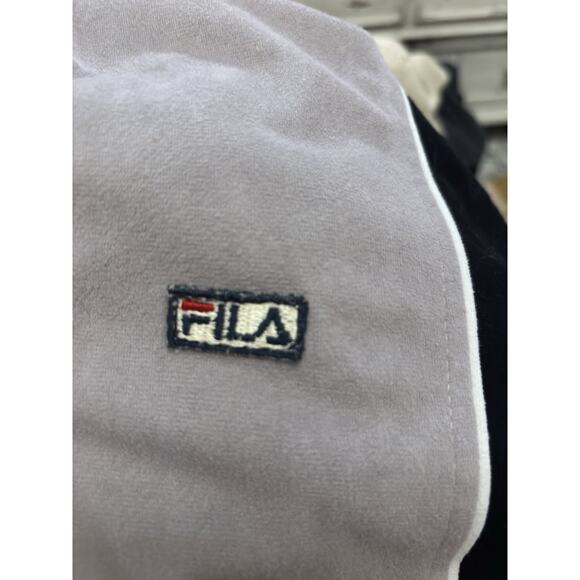 VTG Fila Zip Jacket Purple-Grey & Black W/White Piping Size 46 Elastic Waist. - Picture 6 of 11